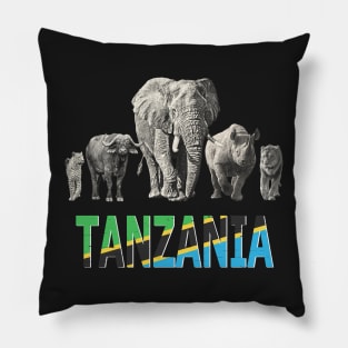 Africa's Big Five Tanzania Pride Wildlife Pillow