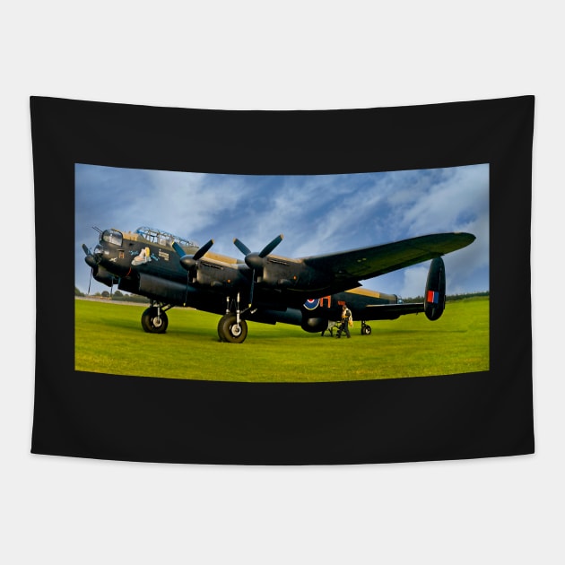 Avro Lancaster Bomber RAF WW2 Aircraft Tapestry by MartynUK