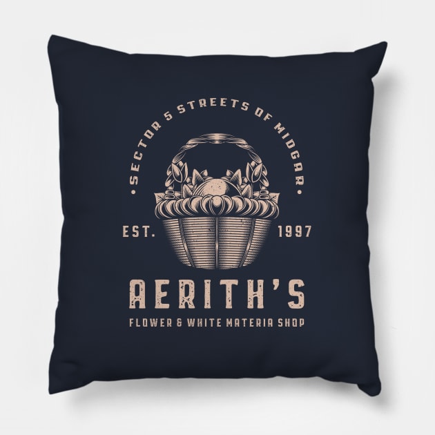 Flower & White Materia Shop Pillow by Alundrart