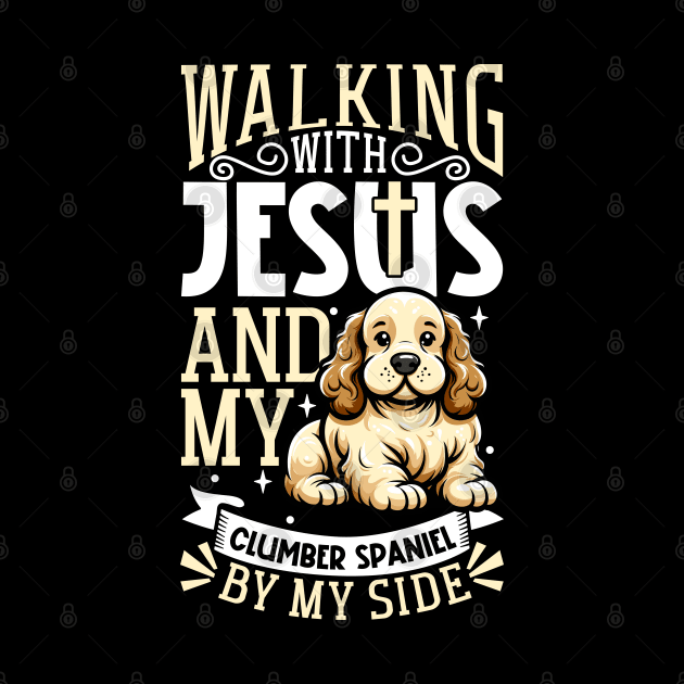 Jesus and dog - Clumber Spaniel by Modern Medieval Design