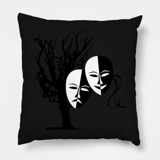 Hitchcock's Masks Pillow by DNASCC