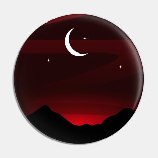 Red Mountains and Sky Pin