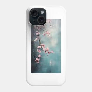 Pink blossoms on turquoise weather Phone Case