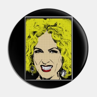 Pop Art Style Close Up Women 1980s Pin