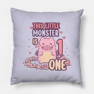 This Little Monster is One | 1st Birthday Pillow