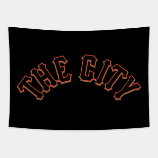 San Francisco 'The City' Baseball Fan Tee: Hit a Foggy Home Run! Tapestry