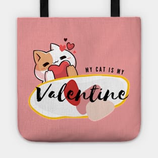 My Cat is My Valentine Tote