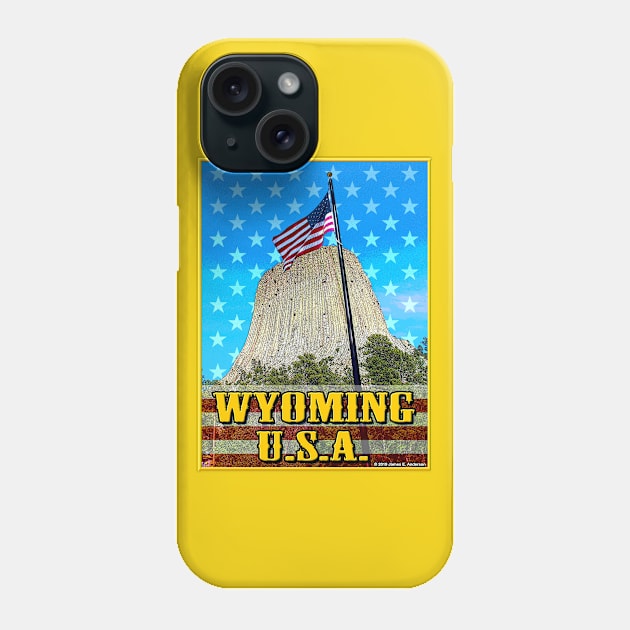 Wyoming USA Phone Case by JEAndersonArt