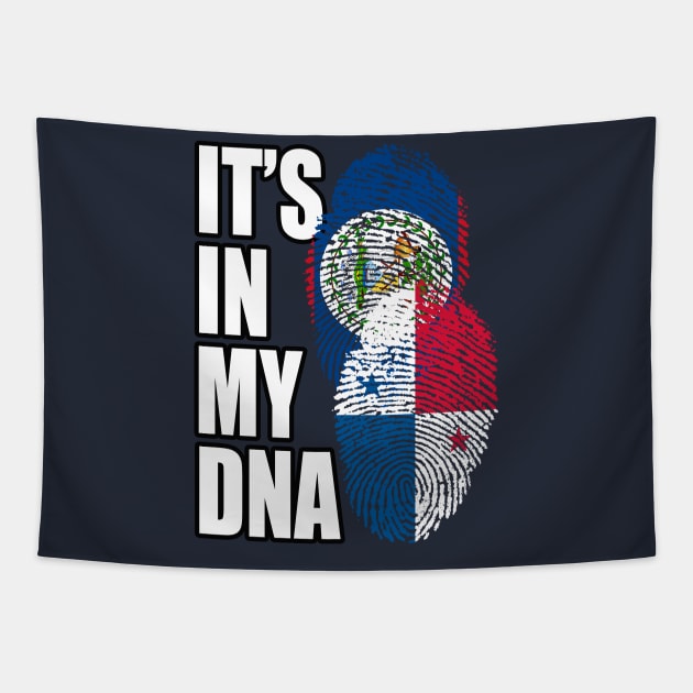 Belizean And Panamanian Mix DNA Flag Heritage Gift Tapestry by Just Rep It!!