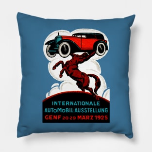 1925 Swiss International Car Show Pillow