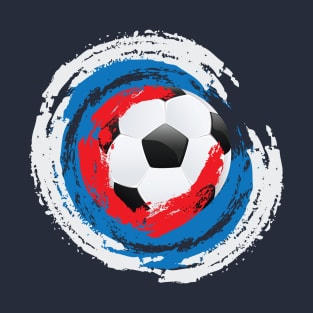 Football Ball and red, white and blue Strokes T-Shirt