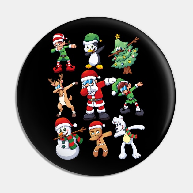 Kids Boys Dabbing Santa Elves Xmas Pin by lostbearstudios