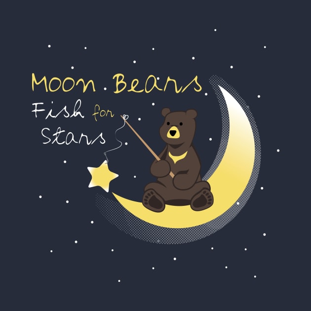 Moon Bears Fish for Stars by LittleBearArt