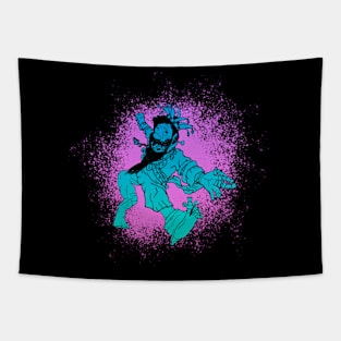 The Deranged King (Blue on Purple) : A Fantasy Character Tapestry