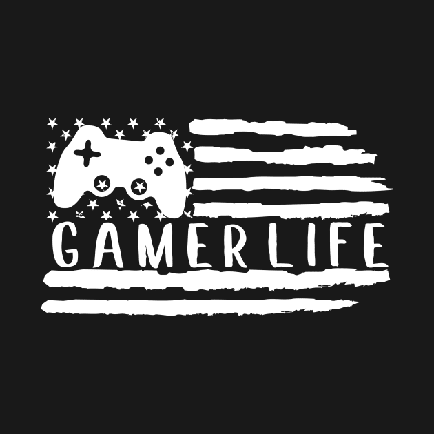 American gamer flag, gamer life design by colorbyte