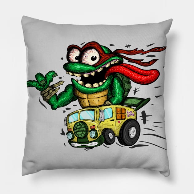 Turtle Fink Raph Pillow by Just Reese Art