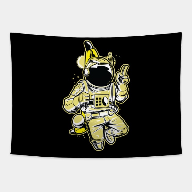 Astronaut Banana Lover Tapestry by Teewyld