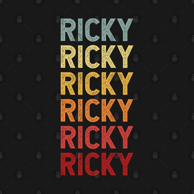 Ricky Name Vintage Retro Gift Named Ricky by CoolDesignsDz