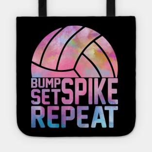 Colorful Teen Girls Volleyball Bump Set Spike Repeat Tote