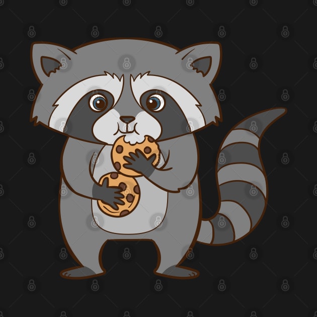 A cute raccoon eats cookies. by theanimaldude