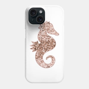 Sparkling rose gold seahorse Phone Case
