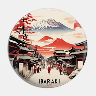 Ibaraki Japan Travel Vintage Tourism Poster Pin