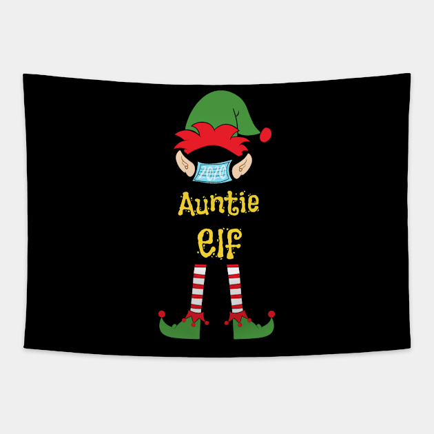 2020 Masked Christmas Elf Family Group Matching Shirts -  Auntie Tapestry by Funkrafstik