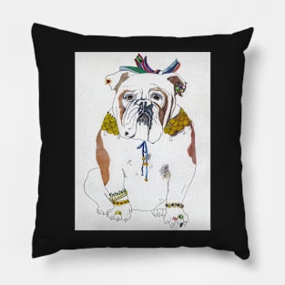 English bulldog elegant and shy. Pillow