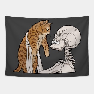 hello orange cat friend Tapestry