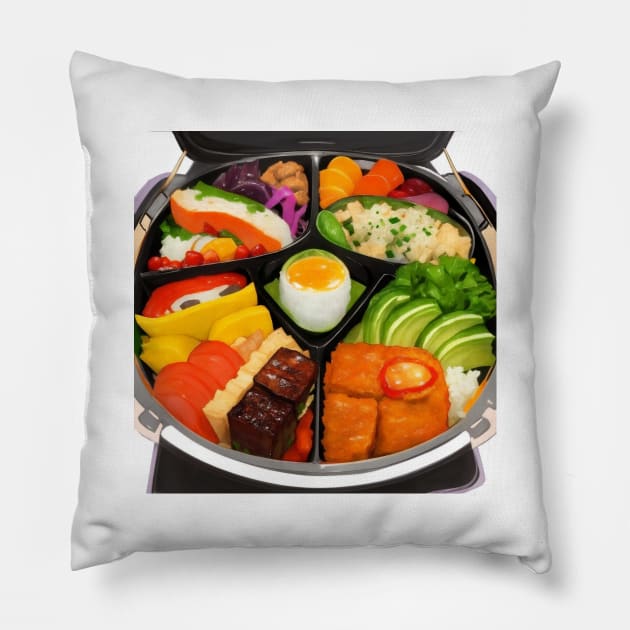 Bento Japan Food Container Pillow by Flowering Away