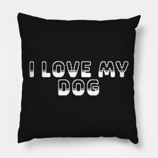 I love My Dog Video Game Graphic White Pillow