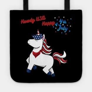 Unicorn the 4th of July Howdy Cowboy Tote