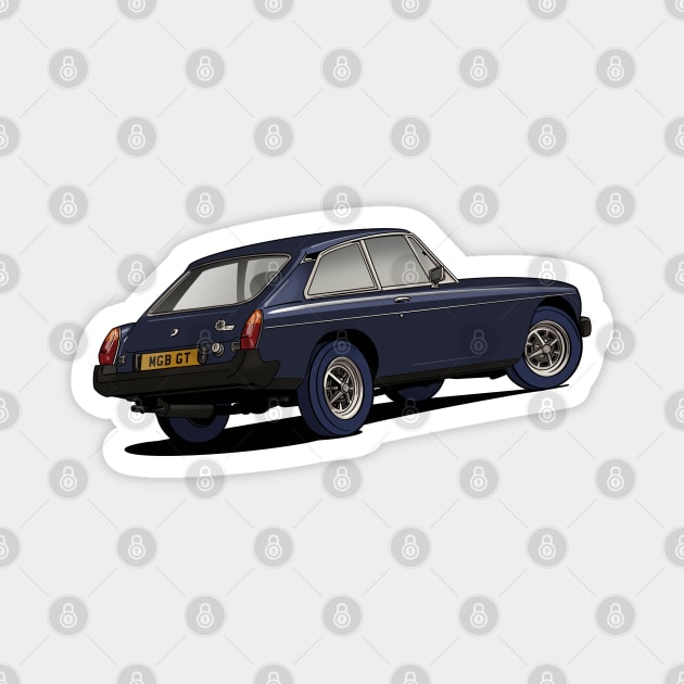 MG MGB GT Coupe Classic Car in blue Magnet by Webazoot