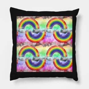 Rainbows & Rough Stripes Pillow