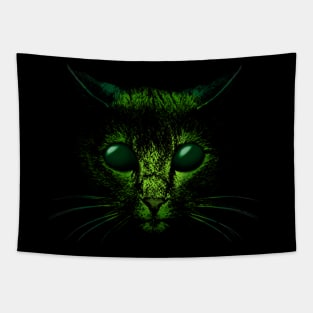 Green Alien Cat eyes Area 51 Tapestry