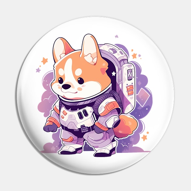 space corgi Pin by enzo studios