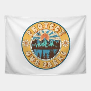 Protect our national parks gift for green enviromental ecologist groovy Tapestry