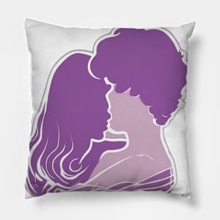 Purple Silhouette Romance Illustration No. 640 Pillow