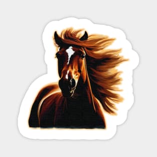 horse with fiery Mane Magnet