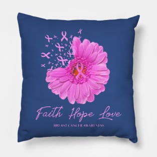 breast cancer faith sunflower  3 Pillow