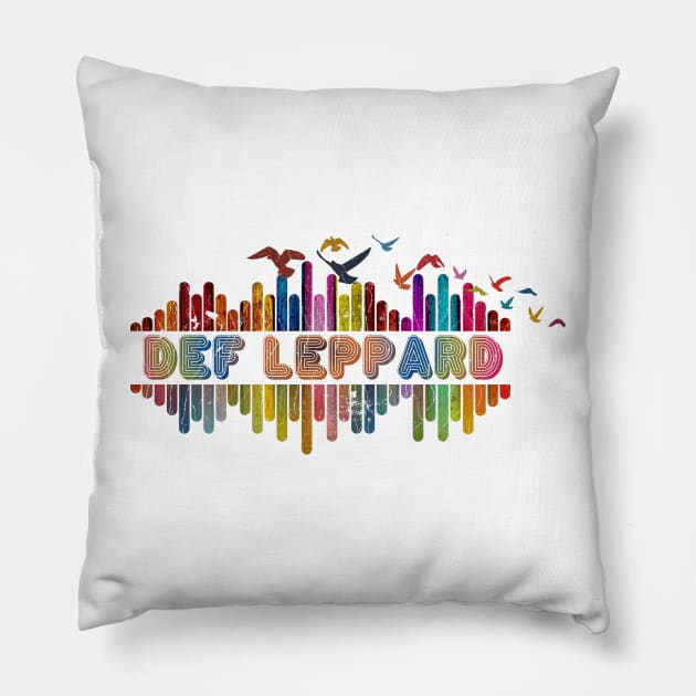 Tone Color Wave With Name-Def Leppard Pillow by Mysimplicity.art