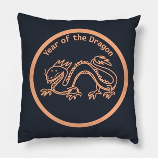 Year of the Dragon in Peach Fuzz Pillow