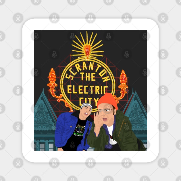 Lazy Scranton The Electric City Magnet by SteveMartzArt