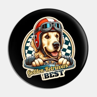 Golden Retriever car racer 2 Pin