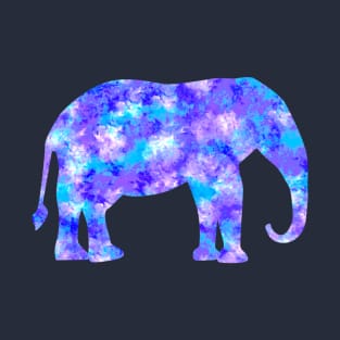 Elephant Silhouette in Blue Lavender & Aqua T-Shirt