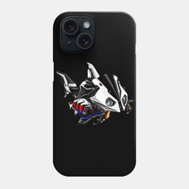 BMW S1000RR Shark White Blue & Red Phone Case by MOTORIND