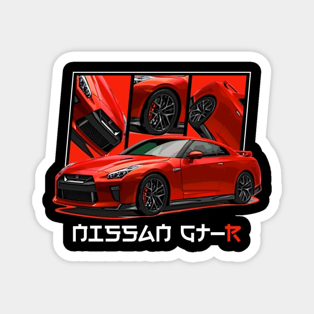 Nissan GTR R35, GT-R, JDM Car Magnet by T-JD