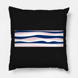 Wavy stripes navy-white-light pink Pillow