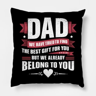 Dad from Kids Daughter or Son for Dad birthday fathers day 2024 Pillow