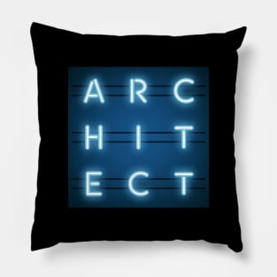 Architect Neon Sign Boxed Typography Pillow